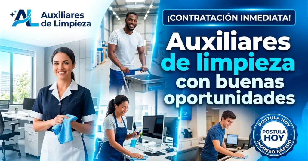 Auxiliares de limpieza con buenas oportunidades